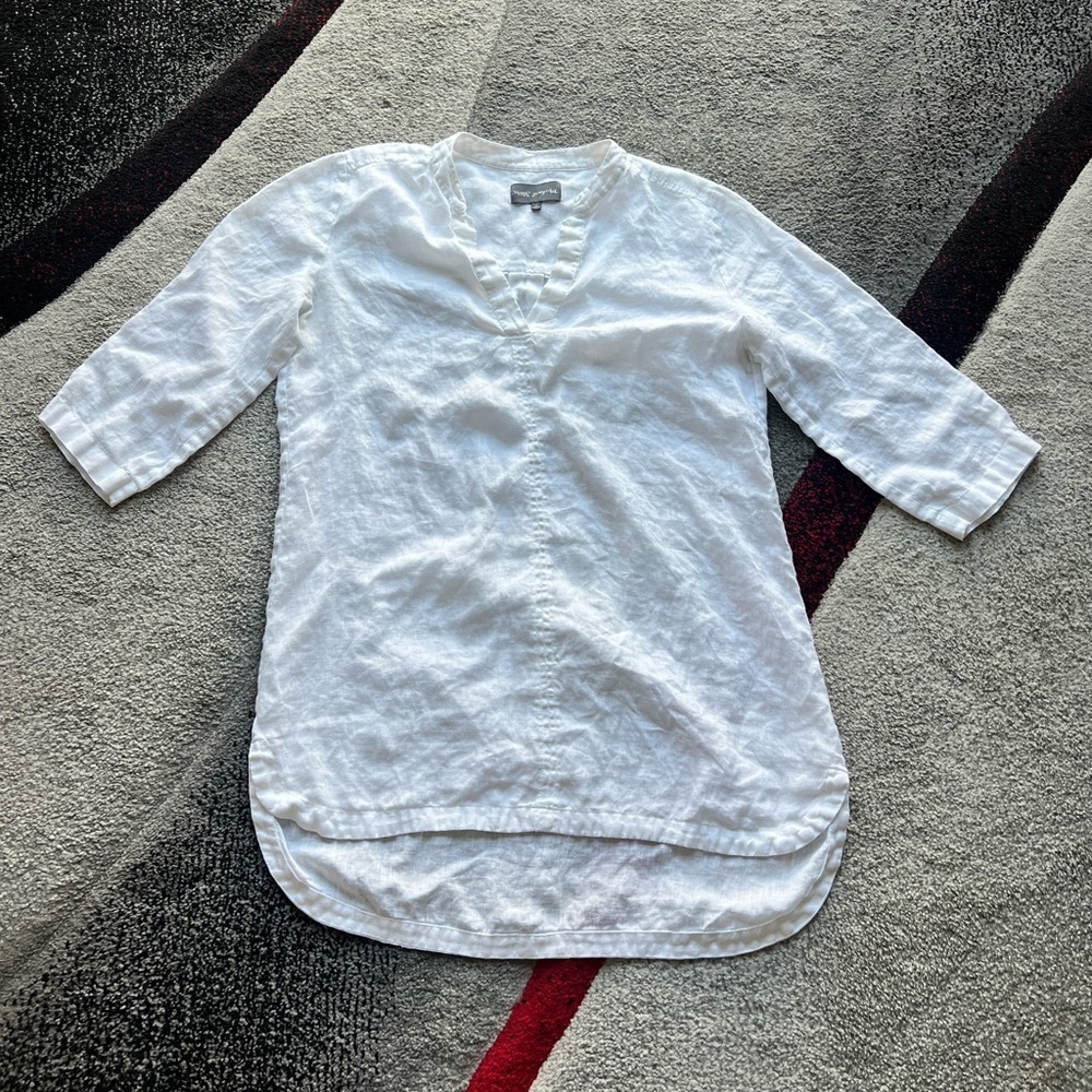Michael Stars White Linen Tunic Top